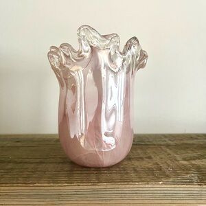 Hand blown Pink Art Glass Vase